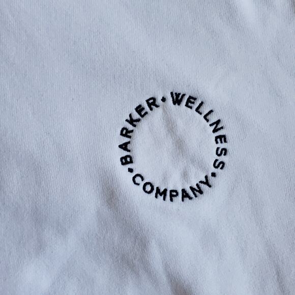 Barker Wellness Hoodie Unisex S White Organic Cotton Sweatshirt Made in USA Top - Picture 6 of 7